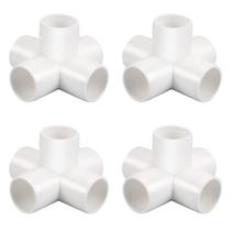 Acessórios de PVC TOMEEX 5 vias e 1 polegada Corner Cross Elbow 90 pacote com 4