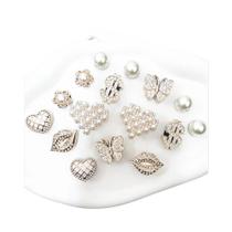 Acessórios De Strass Para Sapatos: 16 Peças De Decorações ABS Com Fivela De Dólar E Pins De Coração Acessórios De Strass Para Sapatos: 16 Peças De Decorações ABS Com Fivela De Dólar E Pins De Coração