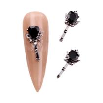 Acessórios De Unha Góticos Punk De Halloween Com Strass - 10 Peças De Figuras 3D De Bruxa
