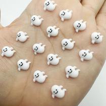 Acessórios De Unhas Kawaii De Halloween, 20 Peças De Fantasmas Mini Em Resina Para Decoração De