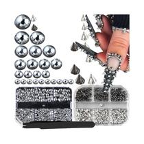 Acessórios De Unhas Punk Dourados E Pretos, Estilos Mistos, Espinhos De Metal Mini 3D, Rebites De