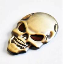 Acessórios Emblema Adesivo Caveira 3d Cranio Harley Davidson Iron 833 1200 Deluxe Fat Bob Boy Breakout Fxdr Street Bronz