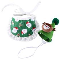 Acessórios Festivos de Natal para Pets - Chapéu de Rena e Cachecol Acessórios Festivos de Natal para Pets - Chapéu de Rena e Cachecol