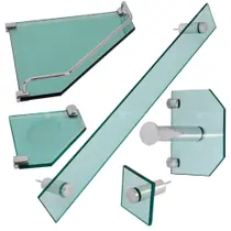 Acessórios para Banheiro em Vidro 8mm 5 Peças de Canto - Vildrex
