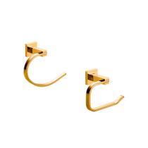 Acessórios para Banheiro Quadrado 2 peças São Francisco Pingoo.casa - dourado Acessórios para Banheiro Quadrado 2 peças São Francisco Pingoo.casa - dourado