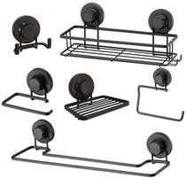 Acessorios Para Banheiro Suporte Organizador Ventosa Black Acessorios Para Banheiro Suporte Organizador Ventosa Black