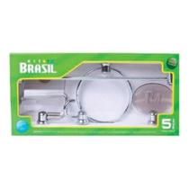 Acessórios Para Banheiro Wc Kit 5 Peças Brasil Cr/fume