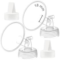 Acessórios para bomba de mama Maymom Flange de 18 mm com válvula de bico de pato