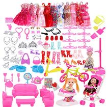 Acessórios para Bonecas, Conjunto de Vestidos para Barbie (118 peças)