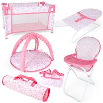 Acessórios para bonecas DeAO Baby Doll Playset 6 em 1 rosa Acessórios para bonecas DeAO Baby Doll Playset 6 em 1 rosa