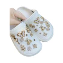 Acessórios Para Calçados Em Tom Dourado Com Strass Em Forma De Urso, 18 Peças Para Clogs, Sapatos De