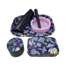 Acessórios Para Cigarros King Size Conjunto Para Fumar 6 Peças Com Triturador De Metal Bandeja De