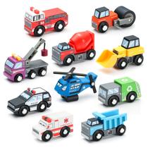 Acessórios para conjuntos de trem de brinquedo SainSmart Jr. 10 carros de madeira 3+