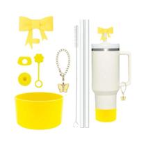 Acessórios Para Copo Stanley 40oz: Kit 9 Peças Com Tampa De Silicone, Protetor De Canudo E Corrente Acessórios Para Copo Stanley 40oz: Kit 9 Peças Com Tampa De Silicone, Protetor De Canudo E Corrente