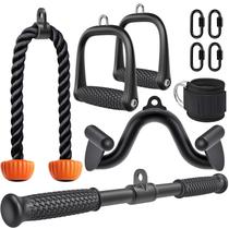 Acessórios para máquinas de cabos SELEWARE, corda de 91 cm, barra de 46 cm, alças em 2 D Acessórios para máquinas de cabos SELEWARE, corda de 91 cm, barra de 46 cm, alças em 2 D