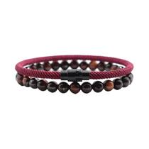 Acessórios Para Motocicleta Masculinos 2 Peças Pulseiras De Contas De Ônix Com Fecho Magnético 6mm