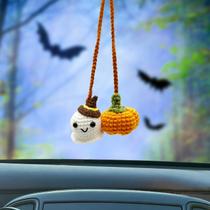Acessórios para pendurar espelhos de carro MHRYEZ Halloween Pumpkin & Ghost Acessórios para pendurar espelhos de carro MHRYEZ Halloween Pumpkin & Ghost