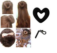 Acessorios para penteado rápido de cabelo -Donut formato de coração