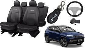 Acessórios Personalizados para Jeep Compass 2010-2018: Couro e Volante