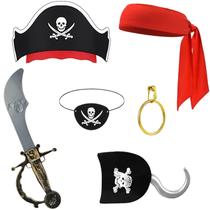 Acessórios piratas FUEAWIM 6 peças de fantasia pirata de Halloween Acessórios piratas FUEAWIM 6 peças de fantasia pirata de Halloween