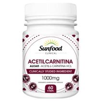 Acetilcarnitina 1000mg Sunfood (60 Caps) - Suplemento p/ Memória, Raciocínio, Foco