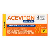 Aceviton tripla ação laranja com 10 comprimidos