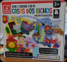 Ache e Encaixe 1 ao 10 - Casa dos Bichos Montessori - Brincadeira de Criança