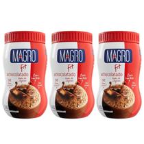 Achocolatado Fit Light Menos Açucares Fonte de Vitaminas Kit 3 Zero Lactose 300g Magro