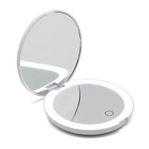 ACHORO Travel Makeup Mirror - Multi-Function 5X Magnifier - Qualidade Premium Led Iluminado, Brilho, Espelho de Beleza Profissional Dimerizável e Recarregável - Bolsa Portátil, Bolsa, Espelho de Maquiagem Iluminado
