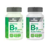 Ácido Fólico Max - Vitamina B9 2 frascos c/ 60 cápsulas - Chamel