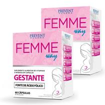 Acido folico + vit e minerais 120cps femme way gestante prevent pharma Acido folico + vit e minerais 120cps femme way gestante prevent pharma