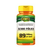 Ácido Fólico Vitamina B9 240mcg 60 Cápsulas Unilife