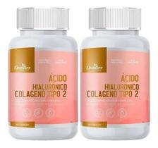 Acido Hialuronico Colágeno Tipo 2 pele 200 cápsulas 2 frascos de 100 cápsulas 500 mg