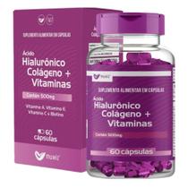 Ácido Hialurônico com Colágeno + Vitaminas - 60 Cápsulas / 500mg Muwiz