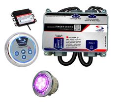 Acionador Digital Finger Cromo Banheira Motobomba Com Spots Acionador Digital Finger Cromo Banheira Motobomba Com Spots