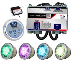 Acionador Digital Finger Cromo Banheira Motobomba Com Spots