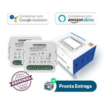 Acionador Inteligente Tomada Interruptor DIY Switch 2 Canais Wifi Nova Digital MS106W