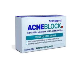 Acneblock - Ac Salicilico + Ac Glicolico - Todos os tipos de pele - Sabonete Esfoliante 90g