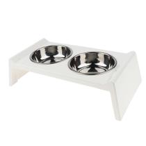 Aço inoxidável 2 cão gato alimentador de animais de estimação Acrilic Stand Food Water Dish Bowls High Quality Pet Bowl Set For Cats And Dogs Alimentação de cães