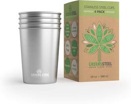 Aço inoxidável Cup Greens Steel 300 ml (pacote com 4) empilhável