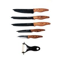 Aço inoxidável facas de cozinha conjunto ferramentas forjada faca de cozinha tesoura descascador de cerâmica chef