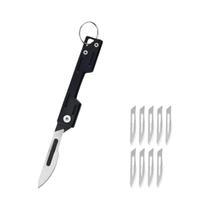 Aço inoxidável Folding Pocket Knife, Hobby Craft Knife Kit, 9 lâminas descartáveis, Sharp, Hot Sales