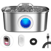 Aço Inoxidável Fonte para Gatos com Filtro 3.2L Dispensador de água para Cães Bebedouro Gato Automático Super Silencioso Aço Inoxidável Fonte para Gatos com Filtro 3.2L Dispensador de água para Cães Bebedouro Gato Automático Super Silencioso