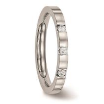 Aço Inoxidável Polido 3 Stone CZ 2.50mm Banda