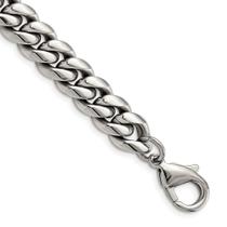 Aço inoxidável polido 8.5in Curb Chain Bracelet