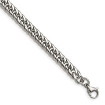 Aço inoxidável polido 9in Double Curb Chain Bracelet