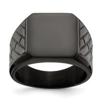 Aço inoxidável polido preto ip-chapeado tijolo design sinete