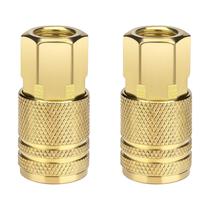 Acoplador de Mangueira de Ar SOKOSEY 1/4" NPT Fêmea Kit com 2 Peças em Latão Acoplador de Mangueira de Ar SOKOSEY 1/4" NPT Fêmea Kit com 2 Peças em Latão