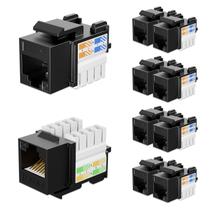 Acoplador Ethernet iwillink Cat6 10 Gbps 90 graus preto, pacote com 10 Acoplador Ethernet iwillink Cat6 10 Gbps 90 graus preto, pacote com 10