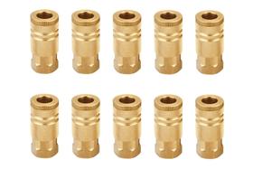 Acoplador industrial feminino de latão T TANYA HARDWARE 1/4", pacote com 10 Acoplador industrial feminino de latão T TANYA HARDWARE 1/4", pacote com 10